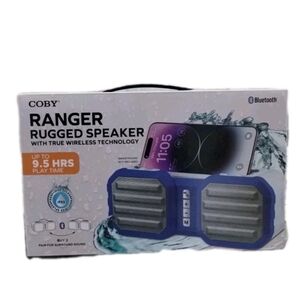 BLUETOOTH Speaker Coby Ranger Rugged Model Splashproof Music & Call Control BLUE